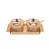 Select Home New Magnolia 2 Pcs Jar Glass 22x8 Cm Matt Gold
