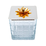 Select Home New Lotus Square Cut Glass Case Silver