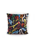 Seletti Toiletpaper Polyester Cushion Padded, Snakes 50x50 Cm