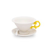 Seletti Iwares Tea Set In Porcelain With Yellow Handle 13 Cm H 7