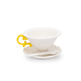 Seletti Iwares Tea Set In Porcelain With Yellow Handle 13 Cm H 7