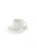 Seletti Kintsugi Coffee Cup With Saucer In Porcelain