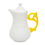 Seletti Iwares Teapot In Porcelain With Yellow Handle 13 Cm H 23