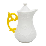 Seletti Iwares Teapot In Porcelain With Yellow Handle 13 Cm H 23