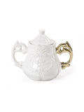 Seletti I-Wares Sugar Bowl In Porcelain With Gold Handle 13 Cm, h 15