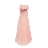 Supria Munjal Dust Peach Long Tulle Dress