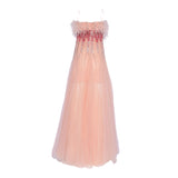 Supria Munjal Dust Peach Long Tulle Dress