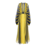 Supria Munjal Yellow and Black Long Tulle Dress