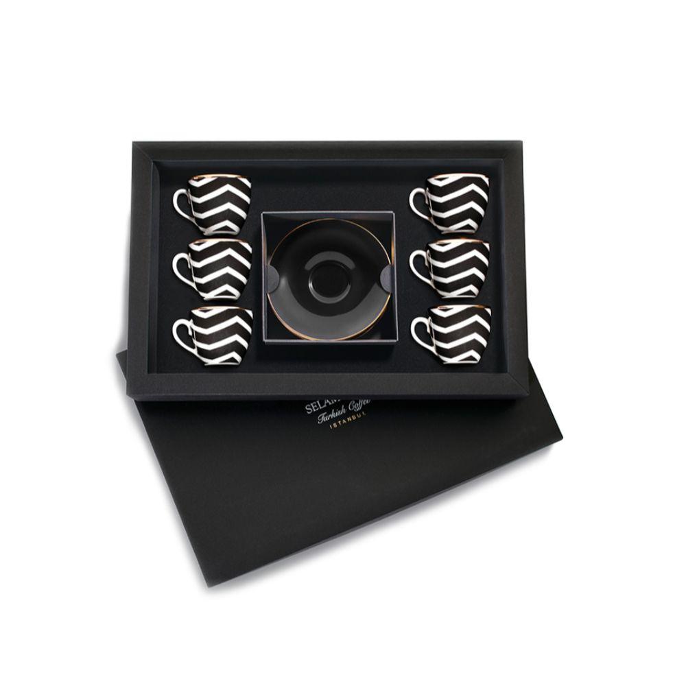 Selamlique Set of 6 cups Zigzag Black | Accessories | Newcode | ramadan21 Selamlique Set of 6 cups Zigzag Black | Accessories | Newcode | ramadan21