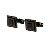 ازرار سمالتو اسود مربع الشكل مع واجهة ثلاثية