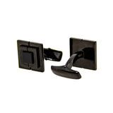 ازرار سمالتو اسود مربع الشكل مع واجهة ثلاثية