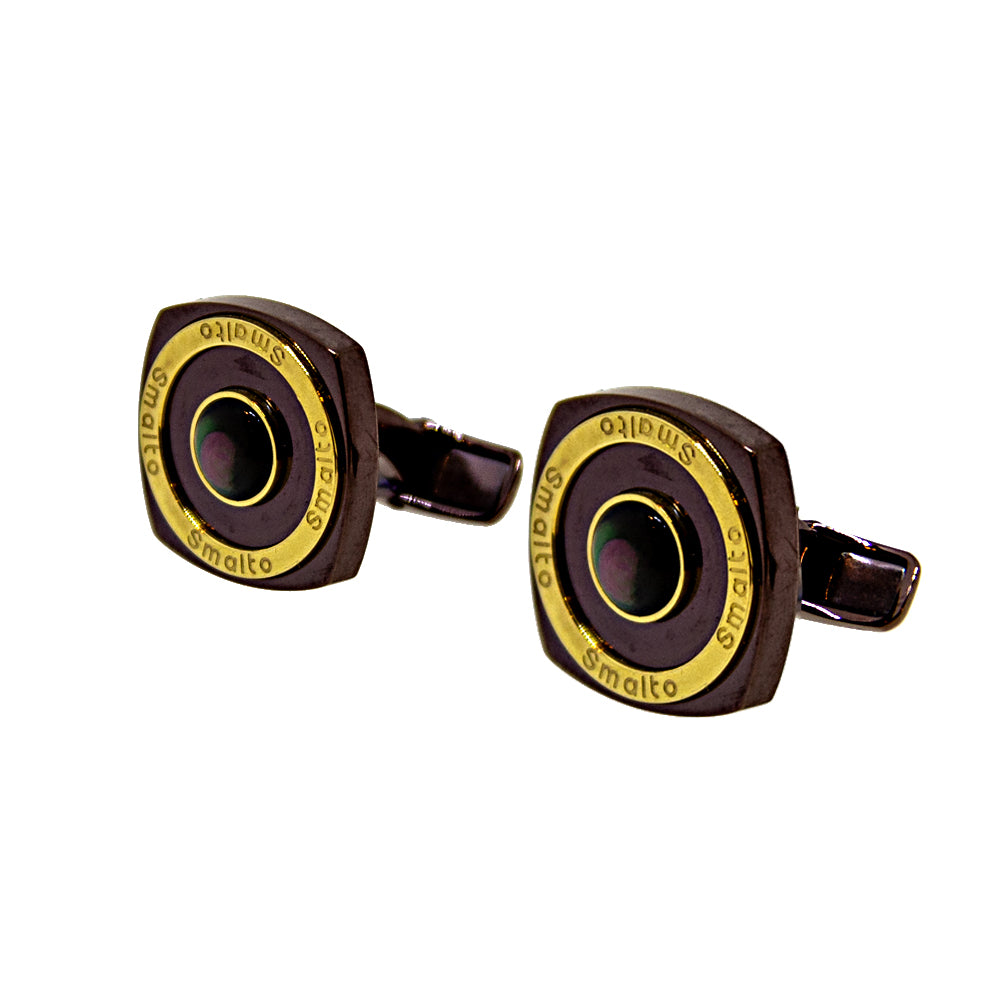 Smalto Cufflinks Bronze With Ip Gold Lining & Black Face | Accessories | Cufflink | Cufflinks | Eid Gifts | EID2021 | GCC | Mens | SP Smalto Cufflinks Bronze With Ip Gold Lining & Black Face | Accessories | Cufflink | Cufflinks | Eid Gifts | EID2021 | GCC | Mens | SP