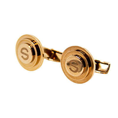 Smalto Cufflinks Ip Gold With Yellow Carbon Fiber Design