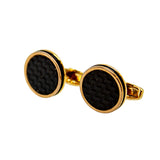 Smalto Cufflinks Rosegold With Black Mid Round Design