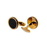 Smalto Cufflinks Rosegold With Black Mid Round Design