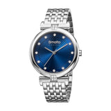 ساعة سمالتو نسائية من الستانلس ستيل مع ميناء زرقاء
