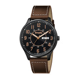 Smalto Men's Watch Ss Case And Brown Leather Strap - Blue Salon