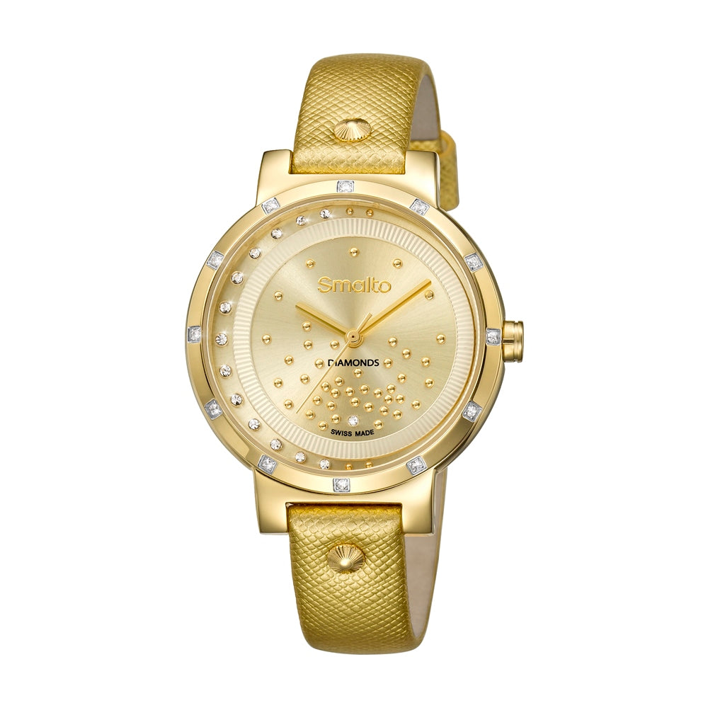 Smalto Ladies IP Gold Color Watch With Golden Color Leather Strap | Fashion Watches | GCC | SP | Womens | Womens Watches Smalto Ladies IP Gold Color Watch With Golden Color Leather Strap | Fashion Watches | GCC | SP | Womens | Womens Watches