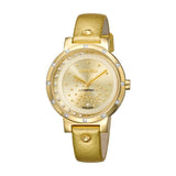 Smalto Ladies IP Gold Color Watch With Golden Color Leather Strap