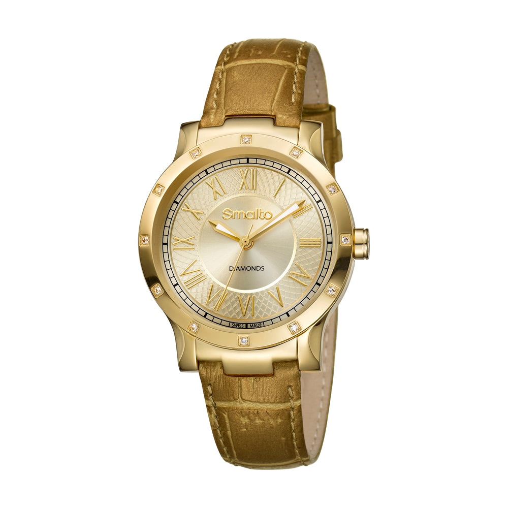 Smalto Ladies Stainless Steel Watch With Light Brown Leather Strap | Fashion Watches | GCC | SP | Womens | Womens Watches Smalto Ladies Stainless Steel Watch With Light Brown Leather Strap | Fashion Watches | GCC | SP | Womens | Womens Watches