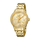 Smalto Watch Ladies Watch Stainless Steel Ip Gold Case & Bracelet With Mop Dial & Diamond
