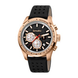 Smalto Men's Stainless Steel Watch With Rosegold Case & Black Dial