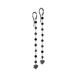 Rebecca Pepite 925 Silver Drop Earrings Hydrothermal With Black Stone