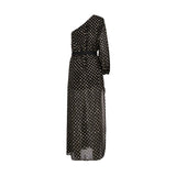 Simona Corsellini Black Gold Dots Long Gown One Color