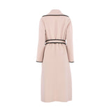 Simona Corsellini Women's White Coat With Crochet Stitch Finish