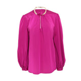 Simona Corsellini Silk Blend Long Sleeve Blouse