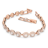 Swarovski Angelic Bracelet Round cut, White, Rose Gold-Tone Plated