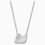 Swarovski Swan Necklace White Rhodium Plated - Blue Salon