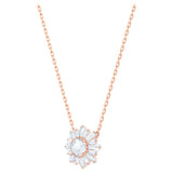 Swarovski Sunshine Pendant Mixed cuts, Sun, White, Rose gold-tone plated