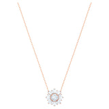 Swarovski Sunshine Pendant Mixed cuts, Sun, White, Rose gold-tone plated