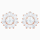 Swarovski,Sunshine Pierced Earrings,White, Rose-Gold Tone,One Size