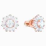 Swarovski,Sunshine Pierced Earrings,White, Rose-Gold Tone,One Size