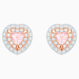Swarovski,One Stud Pierced Earrings,Multi-Colored, Rose-Gold Tone,One Size