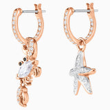 Swarovski,Ocean Crab Pierced Earrings,White, Rose-Gold Tone,One Size