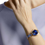 Swarovski Dream Rock watch Swiss Made, Metal bracelet, Blue, Rose Gold-tone finish