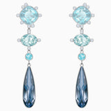 Swarovski,Olive Pierced Earrings,Blue,One Size