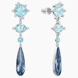 Swarovski,Olive Pierced Earrings,Blue,One Size