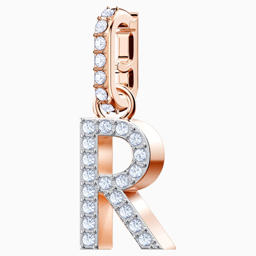 Swarovski Remix Collection Charm R White Rose-Gold Tone | Accessories | Charm | Fashion Jewellery | Women | Womens Swarovski Remix Collection Charm R White Rose-Gold Tone | Accessories | Charm | Fashion Jewellery | Women | Womens