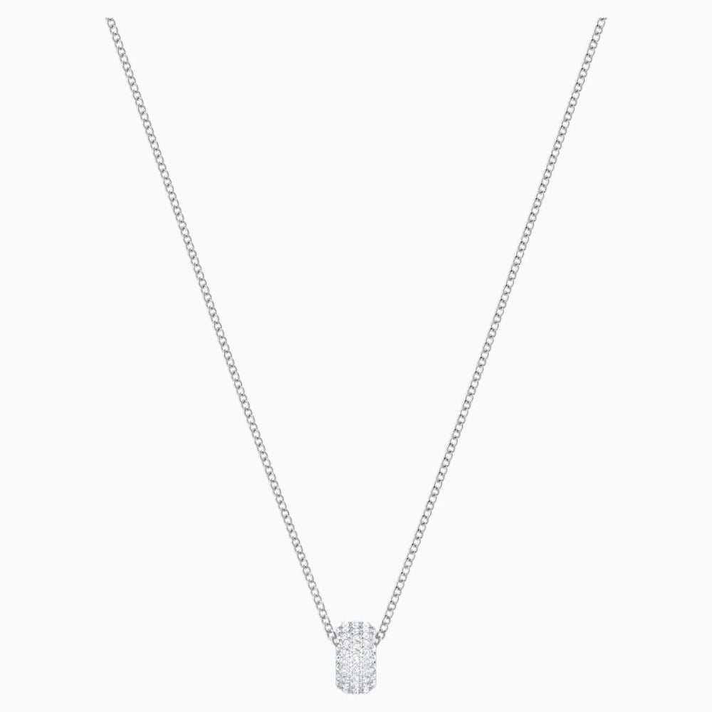 Swarovski Stone Round Pendant White Rhodium Plated | Accessories | Fashion Jewellery | Necklace | Pendant | Women | Women Necklaces | Womens