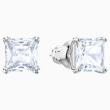 Swarovski Attract Stud Pierced Earrings White Rhodium Plated