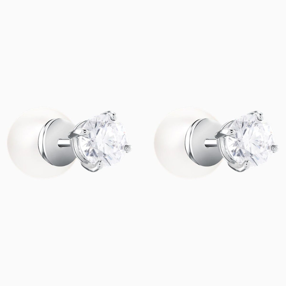 Swarovski Attract Pierced Earrings White