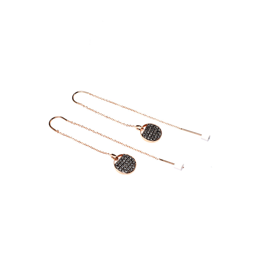 Swarovski Ginger Chain Earrings Rose Gold Tone – Blue Salon