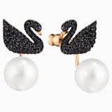 Swarovski Iconic Swan Earrings Black