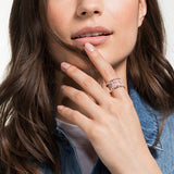 Swarovski North Motif Ring White Rose-Gold Tone Size 55