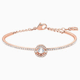 Swarovski Sparkling Dance Bangle White Rose-Gold Tone Size M