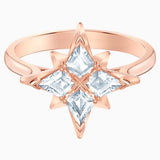 Swarovski Symbolic Star Motif Ring White Rose-Gold Tone Size 55